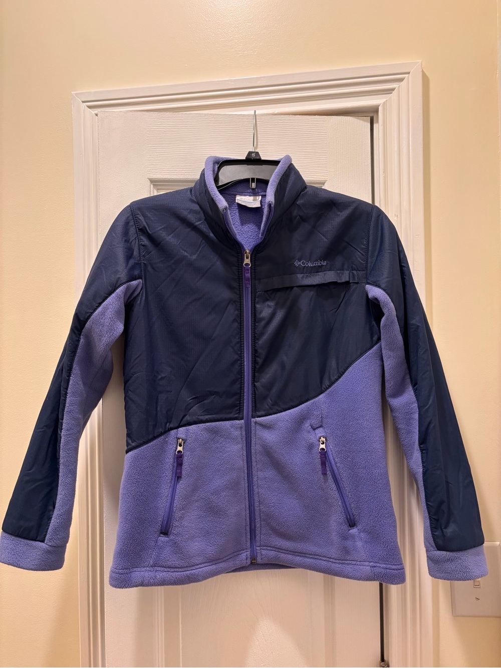 Columbia Girls’ Two-Tone Navy & Lavender Fleece Jacket